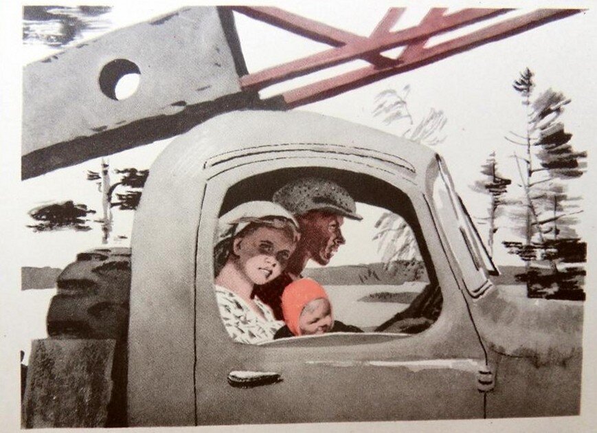 Окончание рассказа "Барачное детство" // На илл.: 1960 год, семья строителей спешит на работу (из серии На берегах Ангары), художник О. Г. Верейский