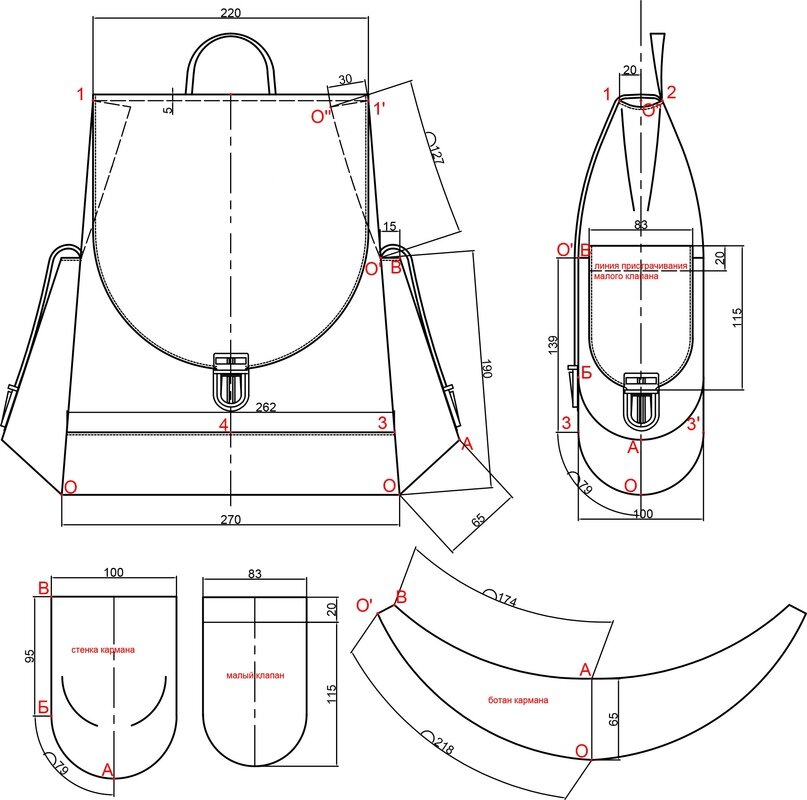 A3 NUMo 0174 - PRIMEIRO POST 2016 - MOCHILA Leather bag pattern, Leather bag tut