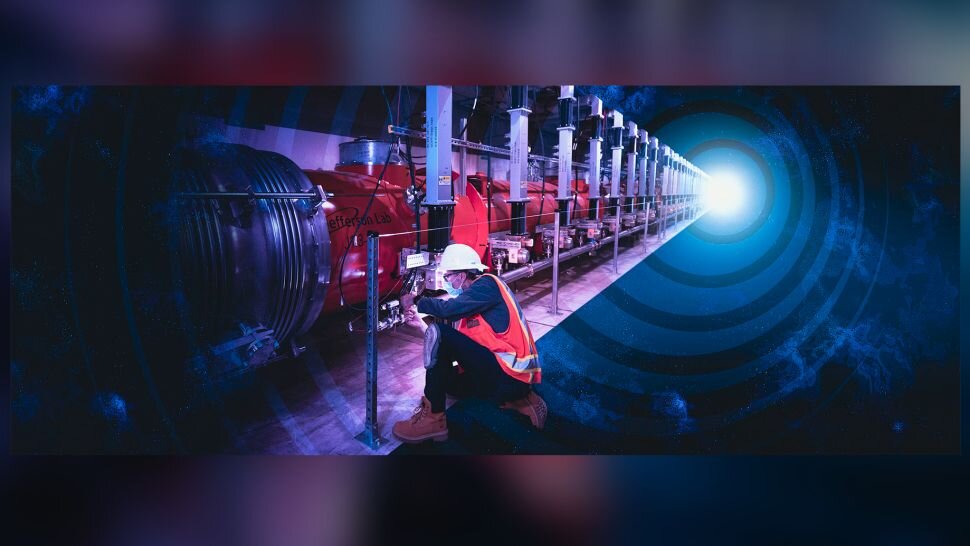 Ускоритель LCLS-II, где была достигнута температура на 2 К выше абсолютного нуля. (Фотография кредитная: Грег Стюарт/ Национальная ускорительная лаборатория SLAC)