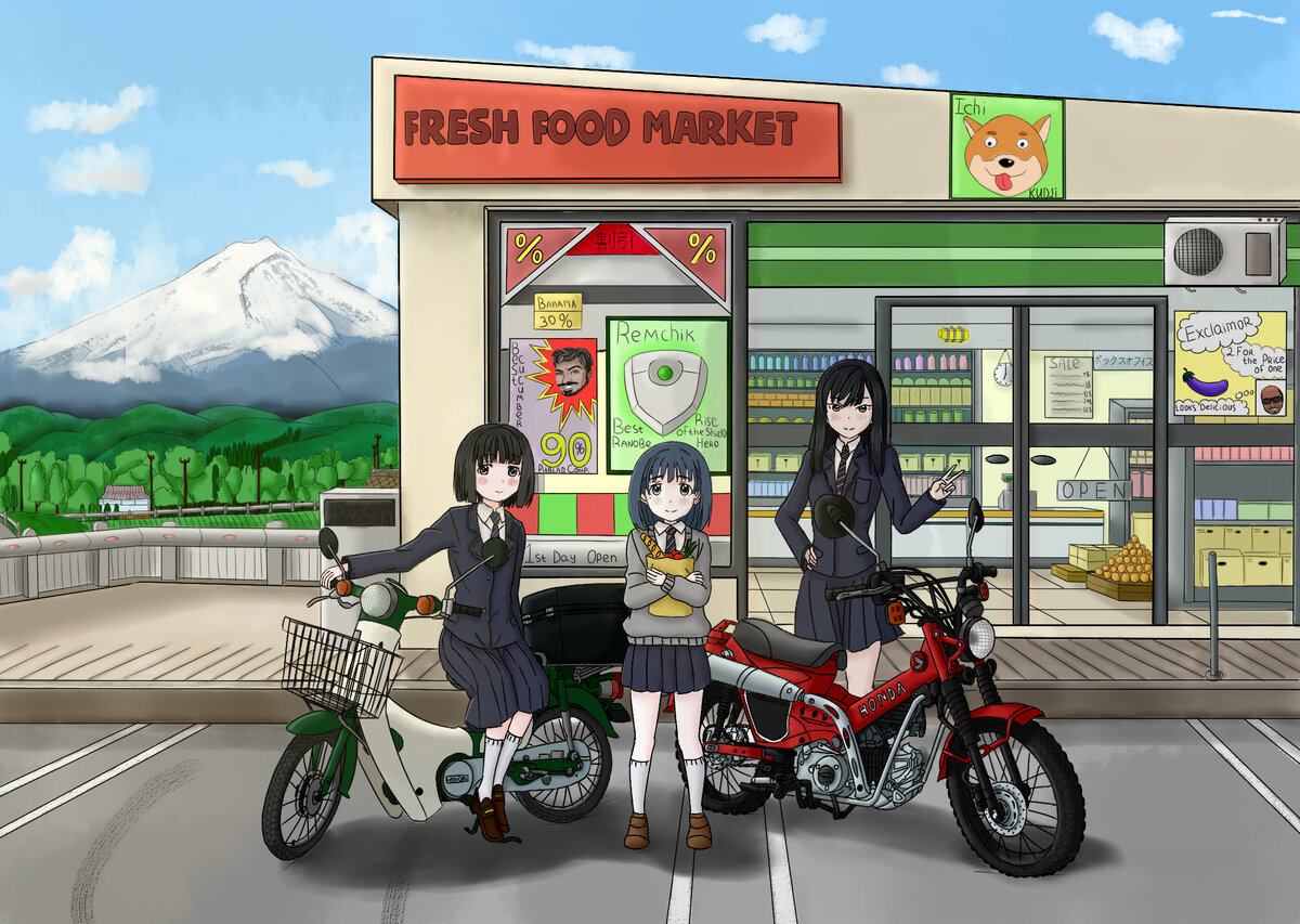 Когума, Рейка и Шии из аниме супер каб, очень атмосферное,чиловое и интересное , советую посмотреть на вечер.
Deviant - https://www.deviantart.com/remchikdrw 
Twitter - https://twitter.com/Remchik3
Pixiv - https://www.pixiv.net/en/users/70091761
Boosty - https://boosty.to/remchik