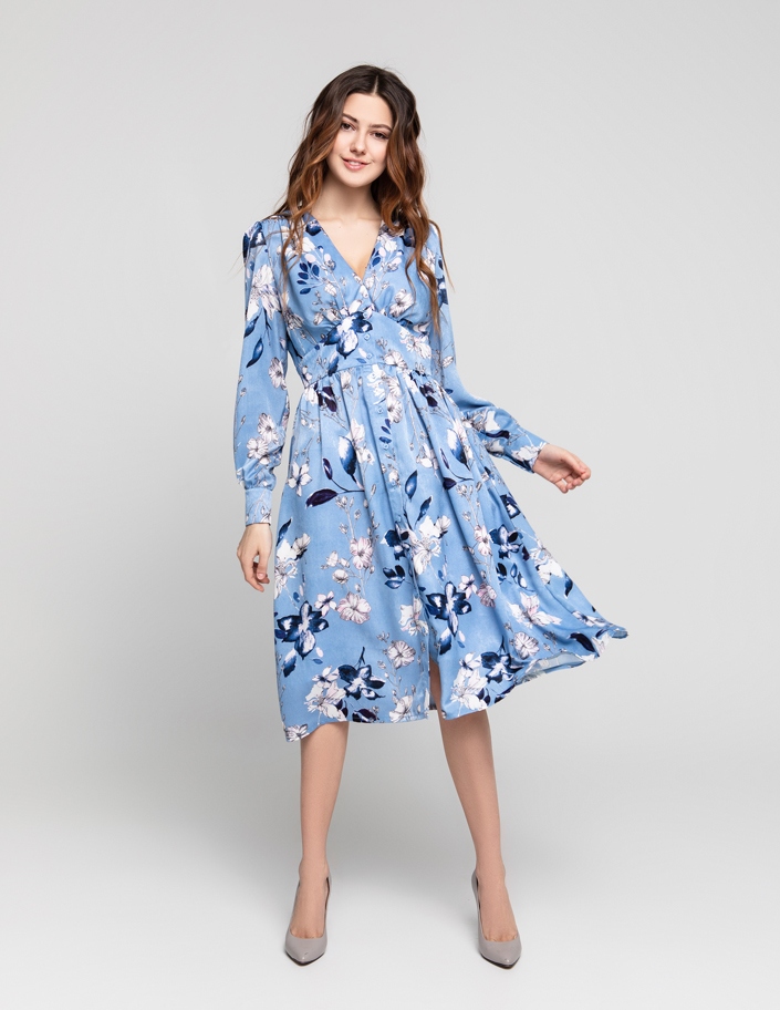 Цветочное платье миди