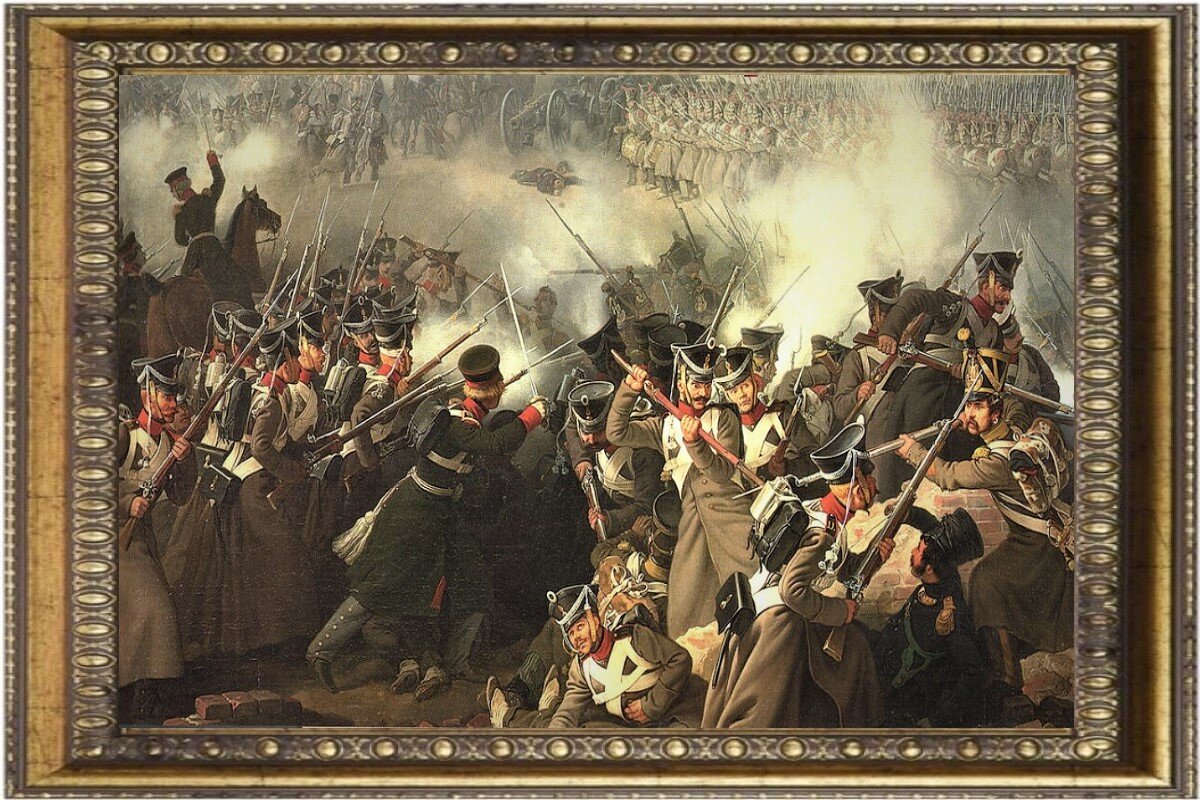 Художник П. Гесс. Бой в Малоярославце 