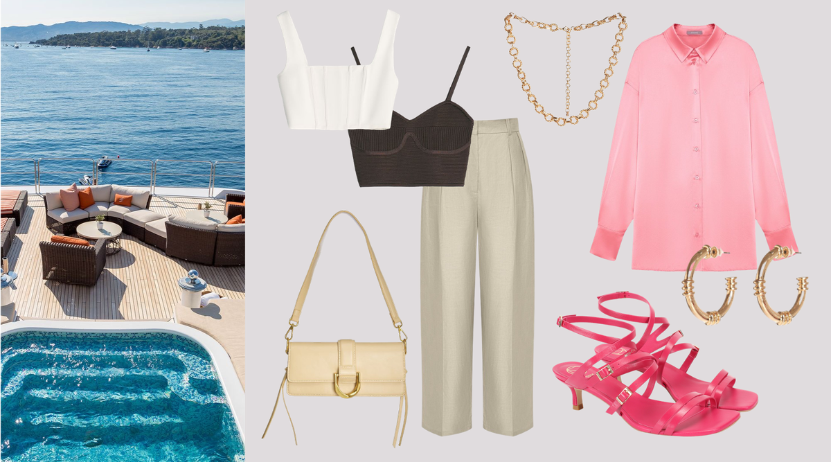 Многослойный образ, который подойдет как для вечера (с корсетным топом), так и на каждый день в прохладную погоду (с трикотажным топом). Обратите внимание на акцент в виде элементов одежды сочного розового цвета, а также игру с объемами.