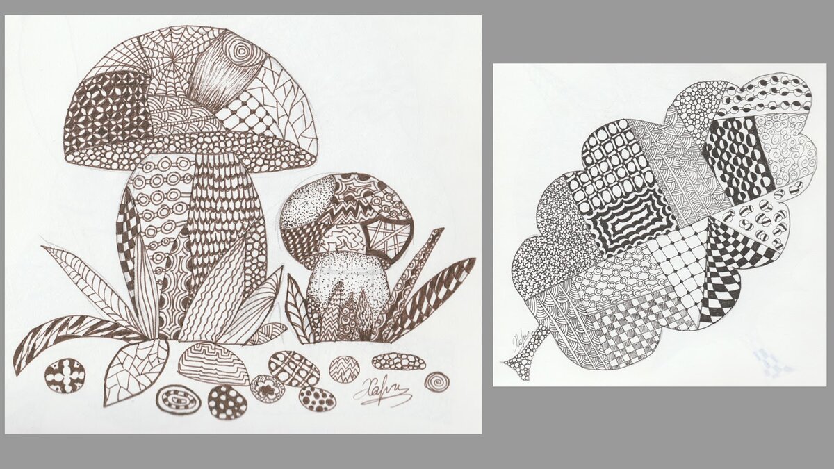 Зенарты "Грибы" и "Дубовый лист"