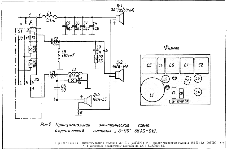 Схема фильтра s50b