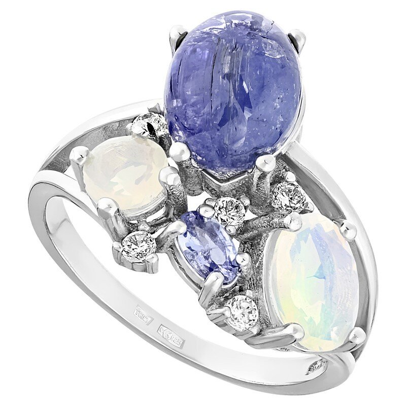 Кольцо с танзанитами и опалами (интернет-магазин lazurit-online.com)