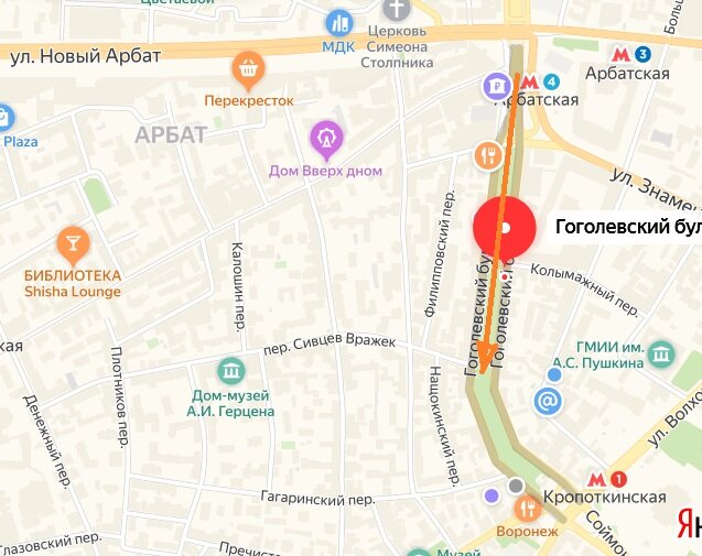 Карта прогулки