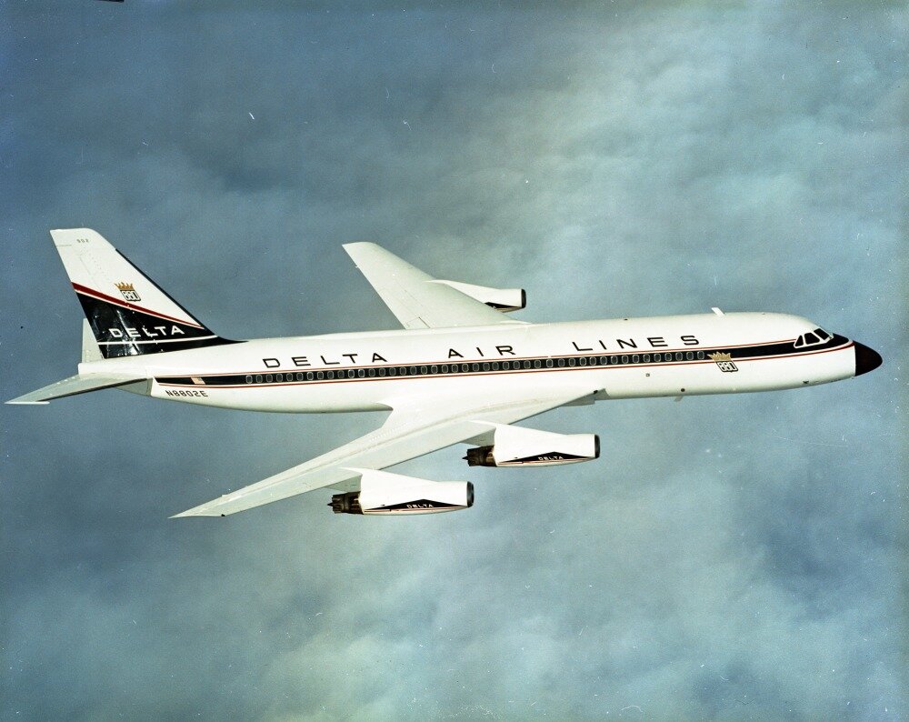 Convair 880 а/к Delta Air Lines в полёте. Фото: Convair/General Dynamics