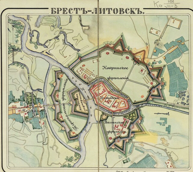 Брестская крепость карта-схема 1834 г.