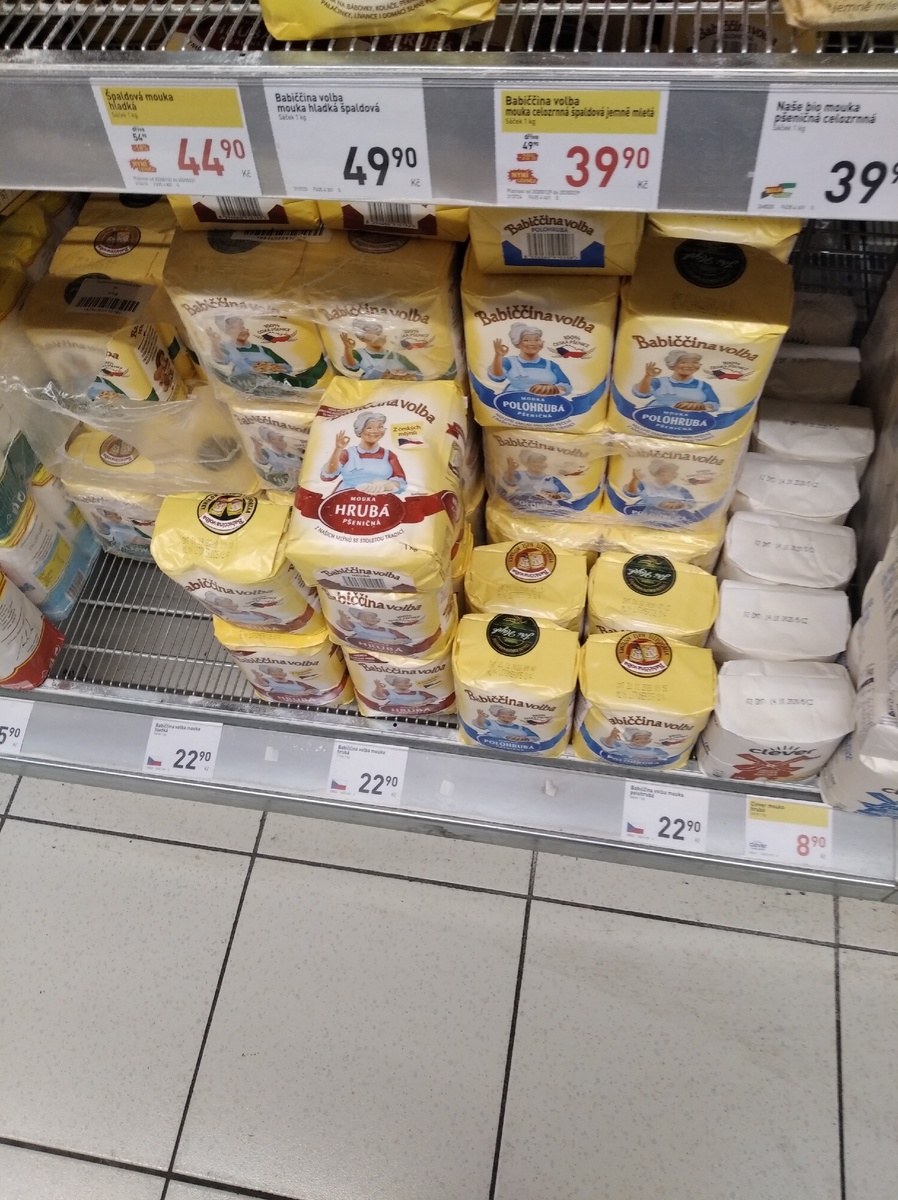 Например цена на муку (слева дорогая, справа дешевая)
