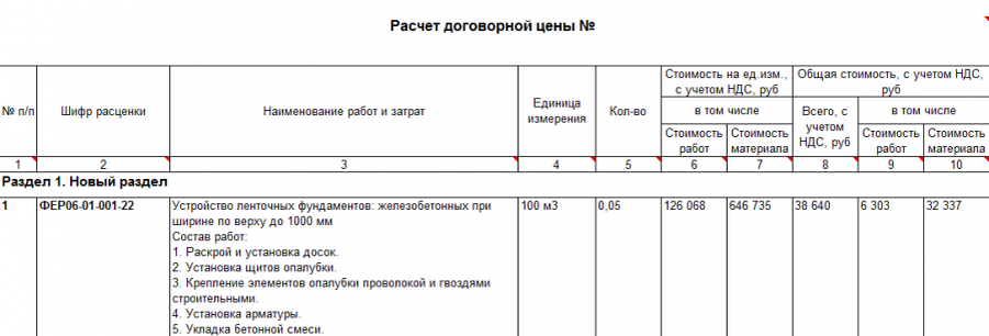 Смета контракта после аукциона образец