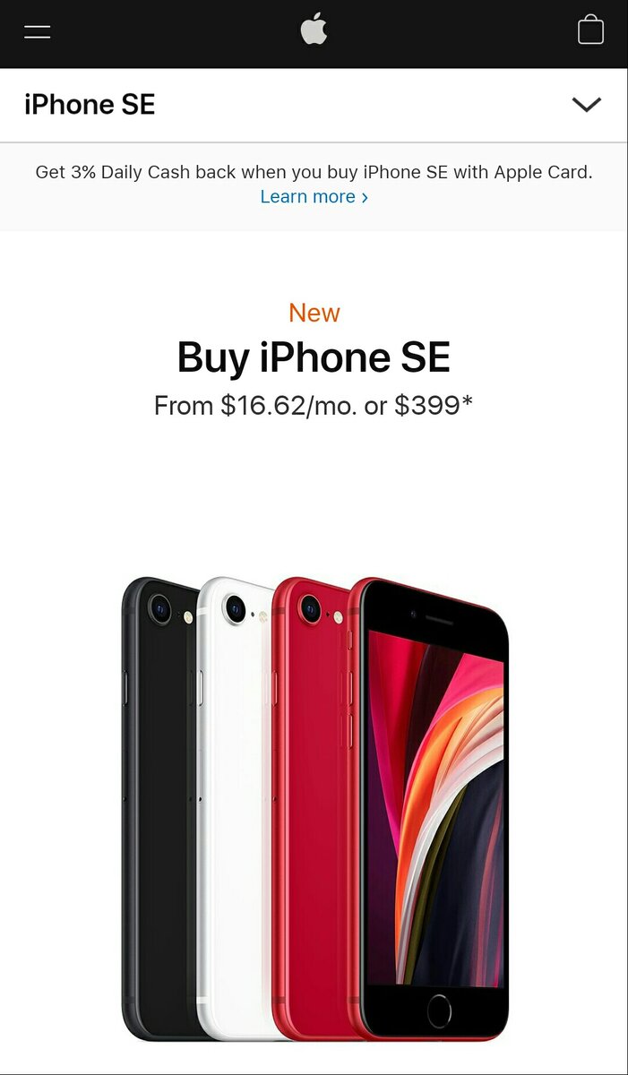 Цена iPhone SE в Америке
