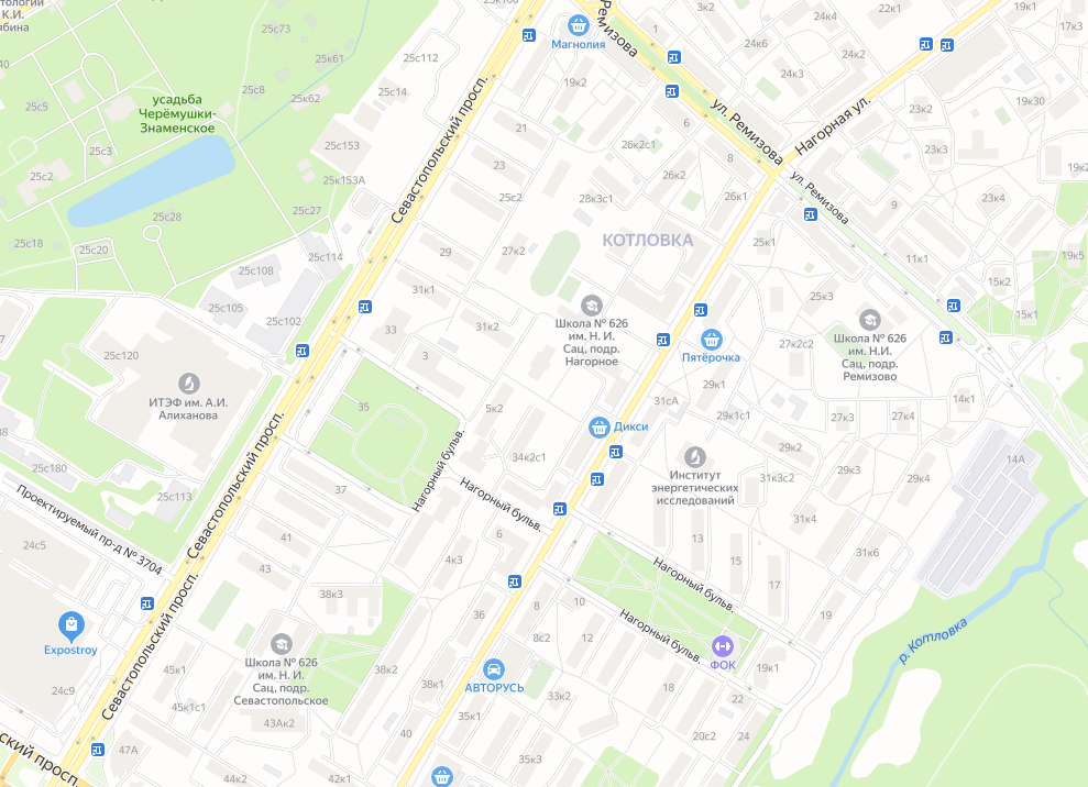 Карта корпусов школы имени Н. И. Сац