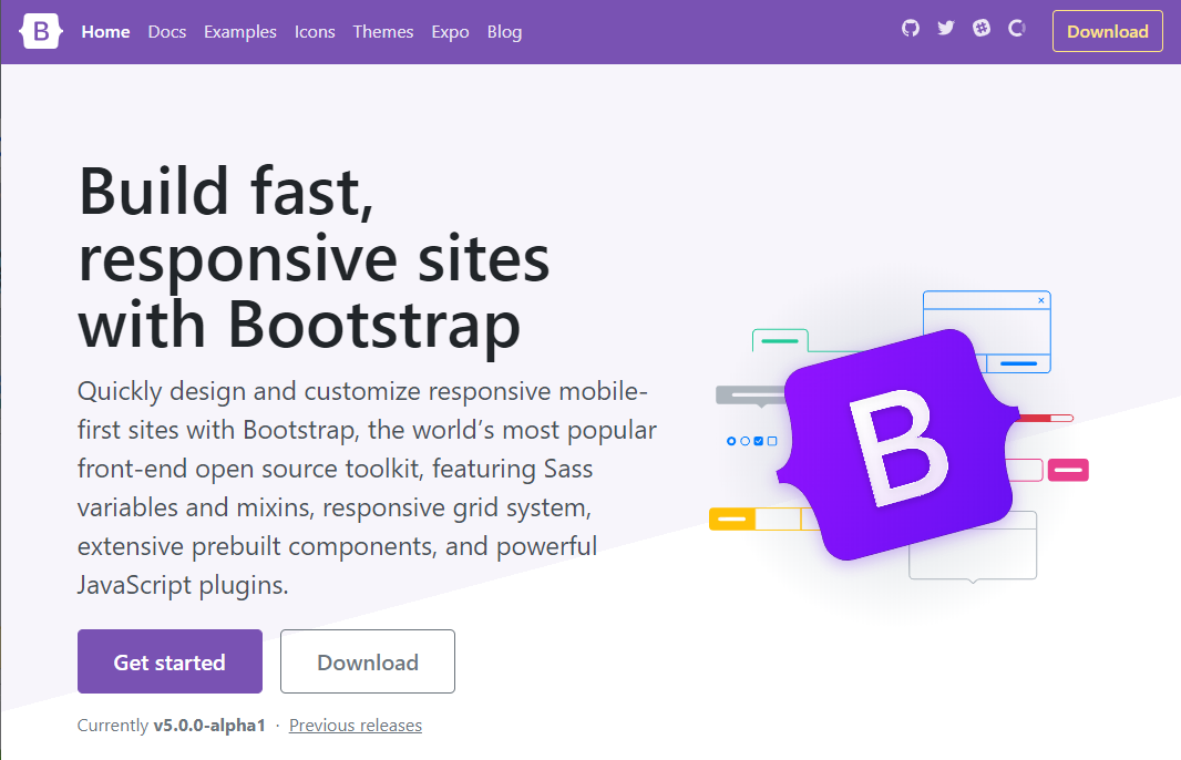 Новая версия Bootstrap доступна на отдельной странице  https://v5.getbootstrap.com