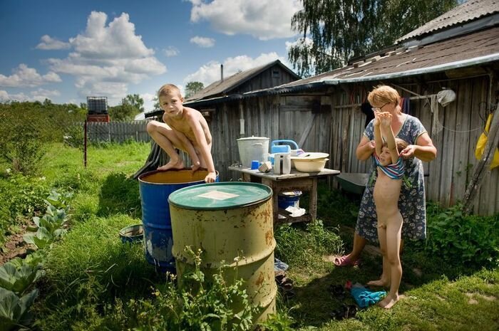 В деревне.