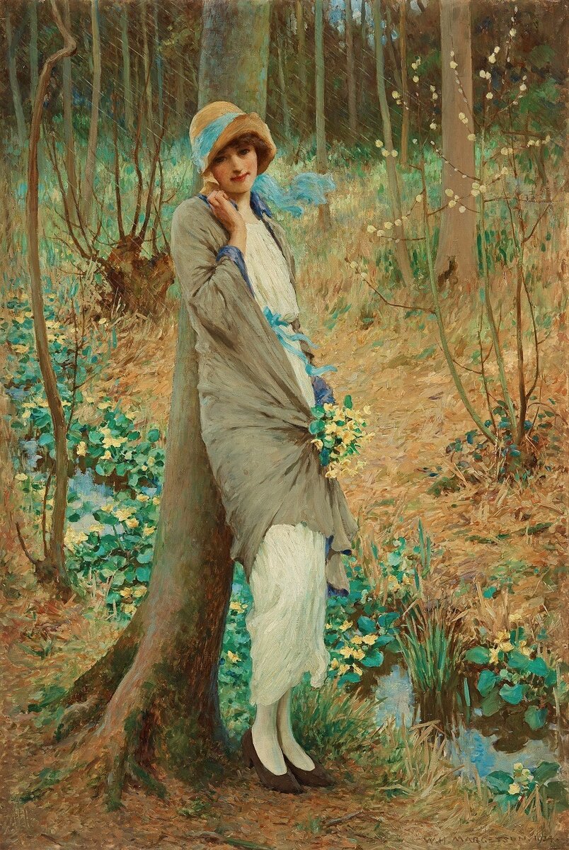 Болотные бархатцы.  Уильям Генри Маргетсон/ William Henry Margetson
