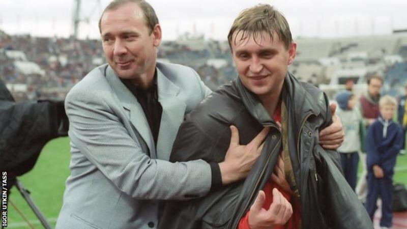 Черенков, изображенный после своего финального матча за "Спартак" в 1994 году