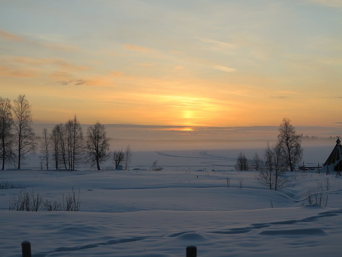 Зима в Рованиеми, Финляндия