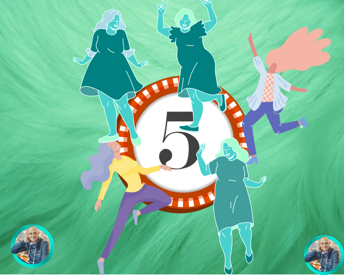 Коллаж сделан на crello.com и символизирует освобождение от пугающих 5 симптомов