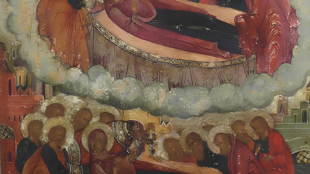 Сюжет картины — вознесение Девы Марии. Фото: icons.pstgu.ru