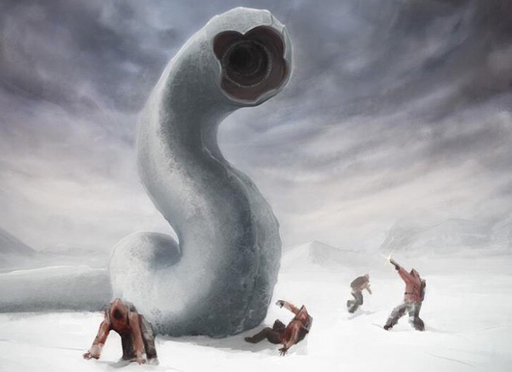 Неизвестный крупный червь атаковал людей.
Источник фото: http://mirtayn.ru/wp-content/uploads/antar_4.jpg