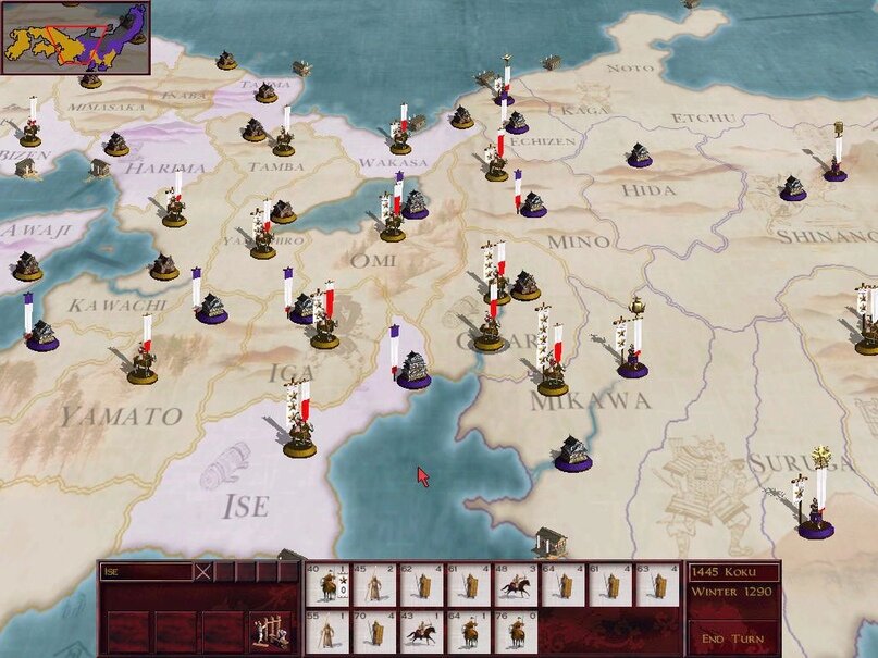 глобальная карта Shogun: Total War
