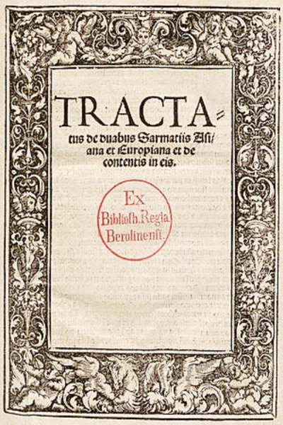 Титутльный лист Трактата о двух Сарматиях.
