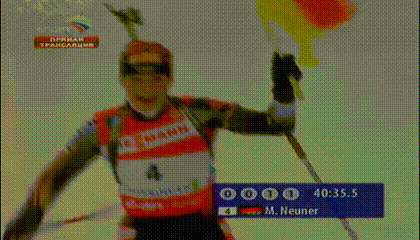 Финиш Магдалены с флагом