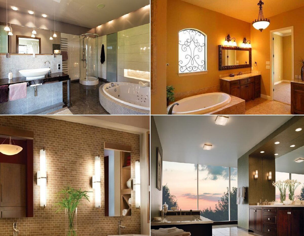 Дизайн освещения ванной комнаты