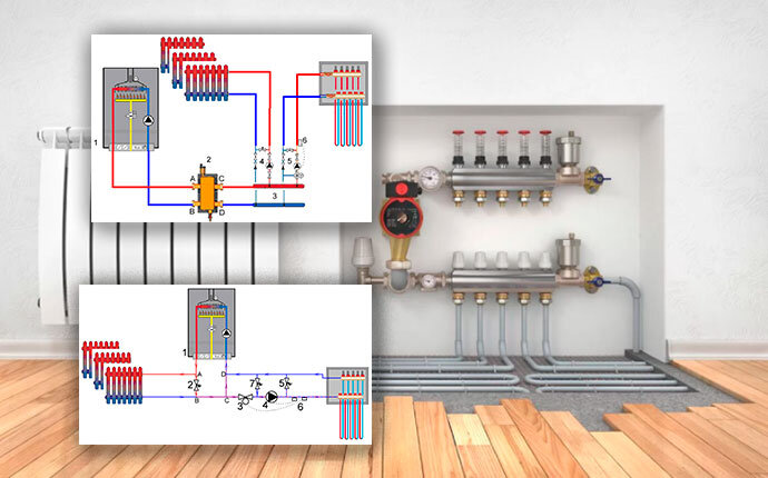 Комбинированная система отопления с радиаторами и теплым полом: схемы подключения