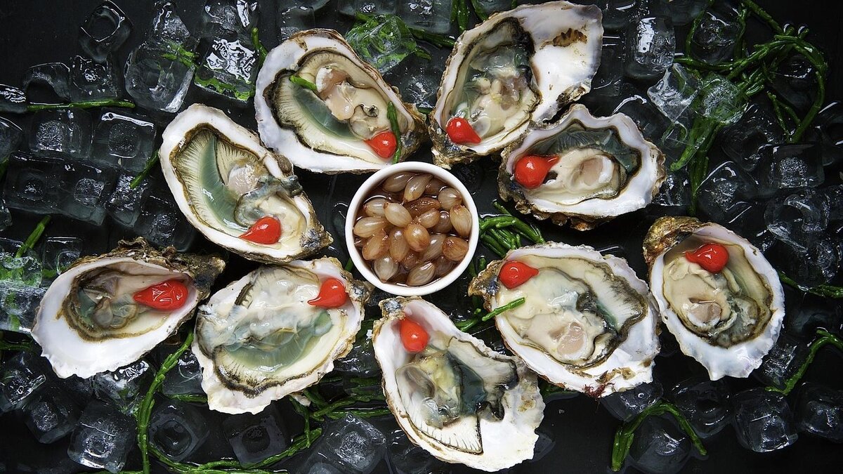 Подача устриц в ресторане