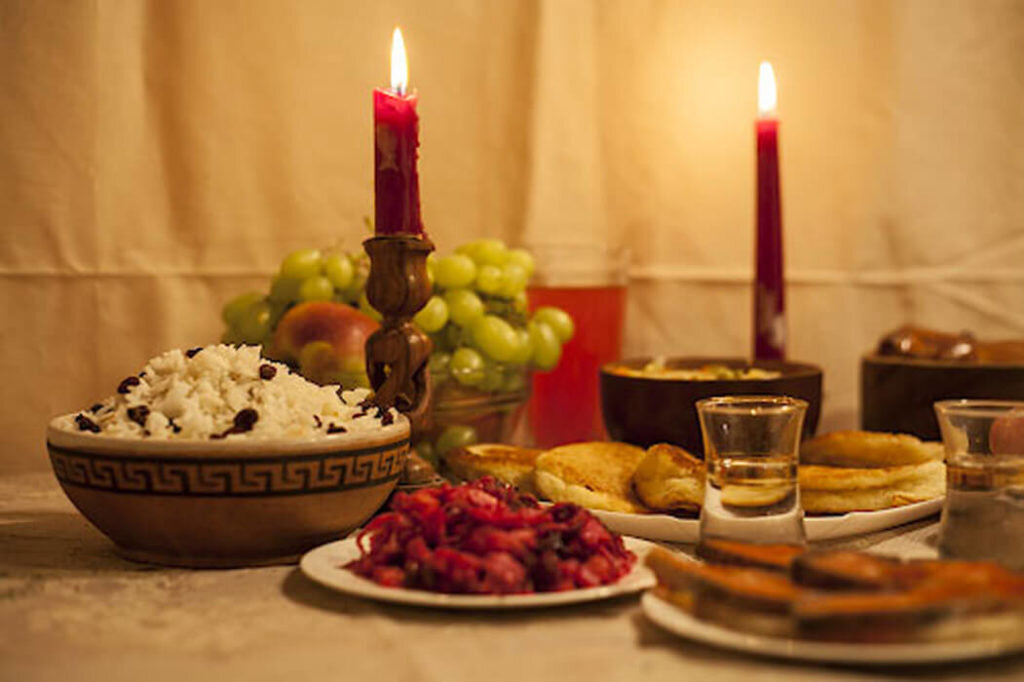 Традиционный стол на поминальном мероприятии