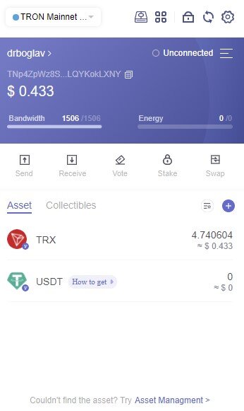 Холодный кошелек Tronlink привязан к моему компьютеру