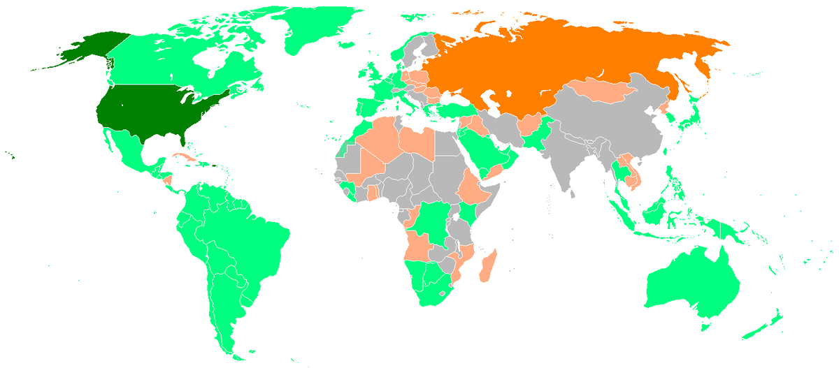 Карта влияния сша