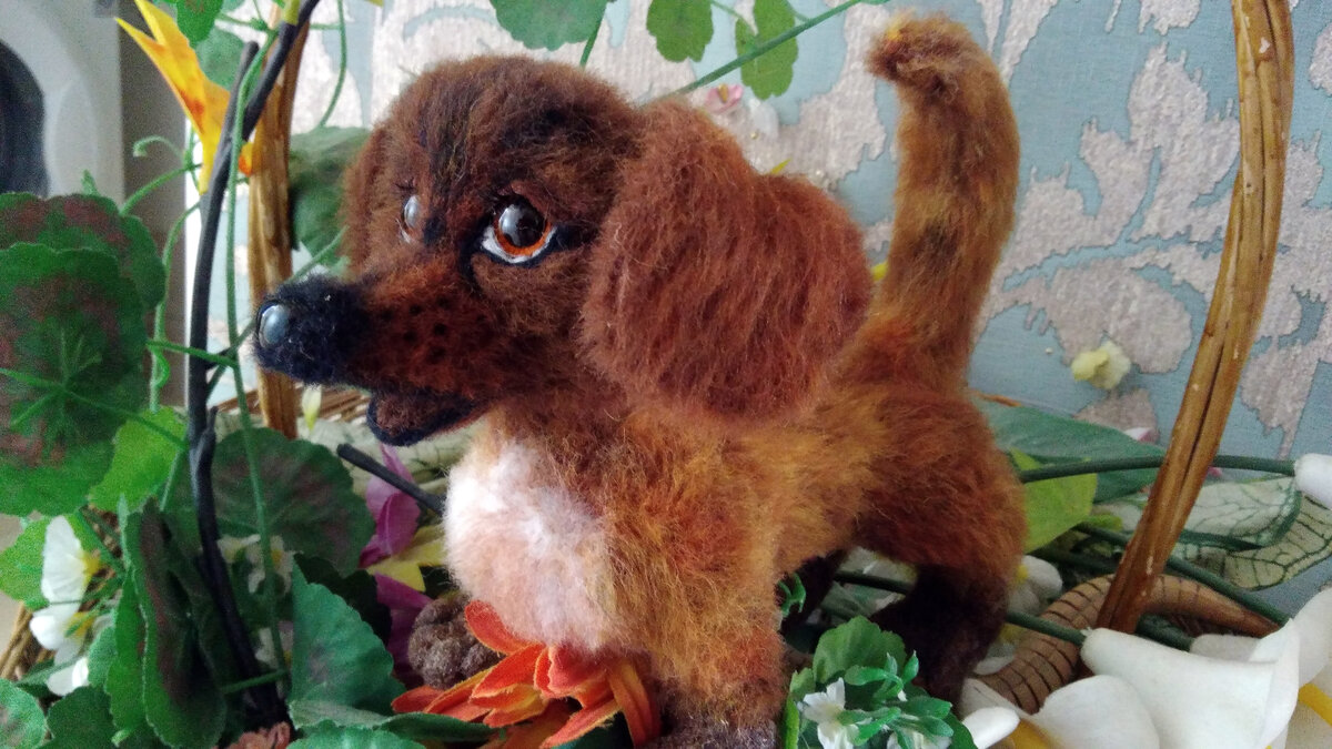 Валяная собака такса (сухое валяние) - мастер-класс