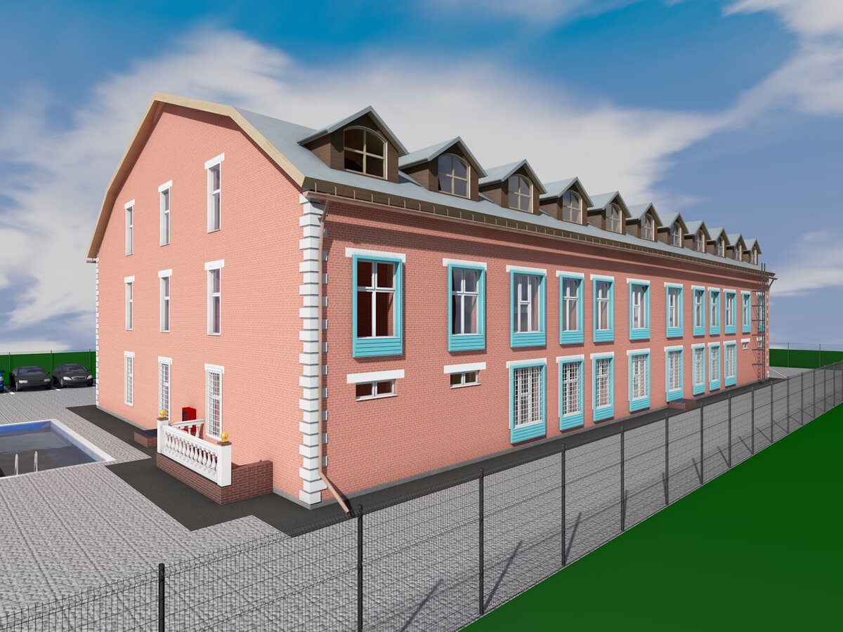 Проект двухэтажной сейсмостойкой гостиницы на 22 номера  с 4 саунами и бассейнами