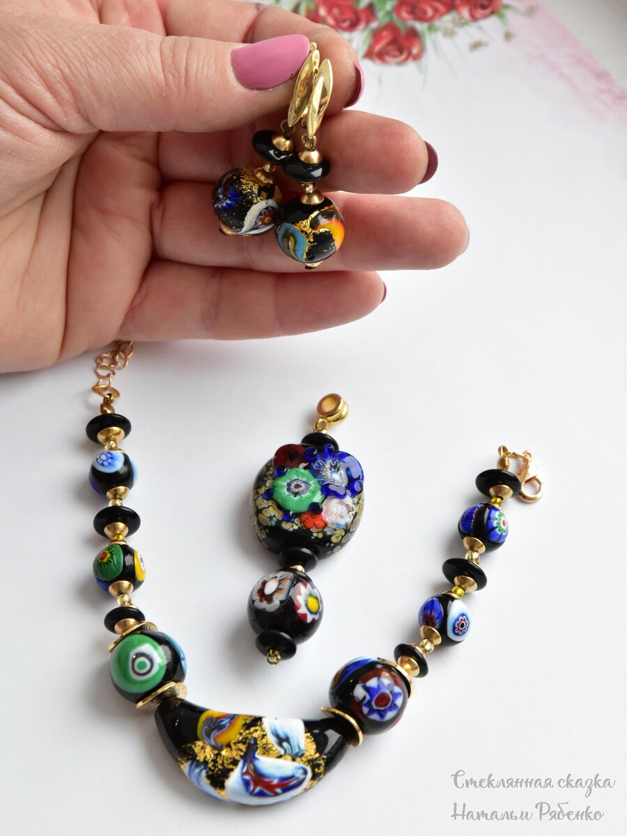 Отремонтированный комплект из муранского стекла. Фото автора