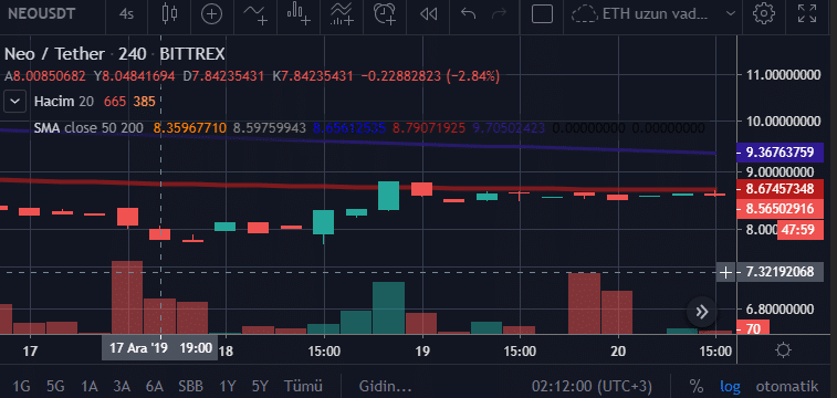 Neo Dolar 17 Aralık 2019 4 Saatlik Grafik