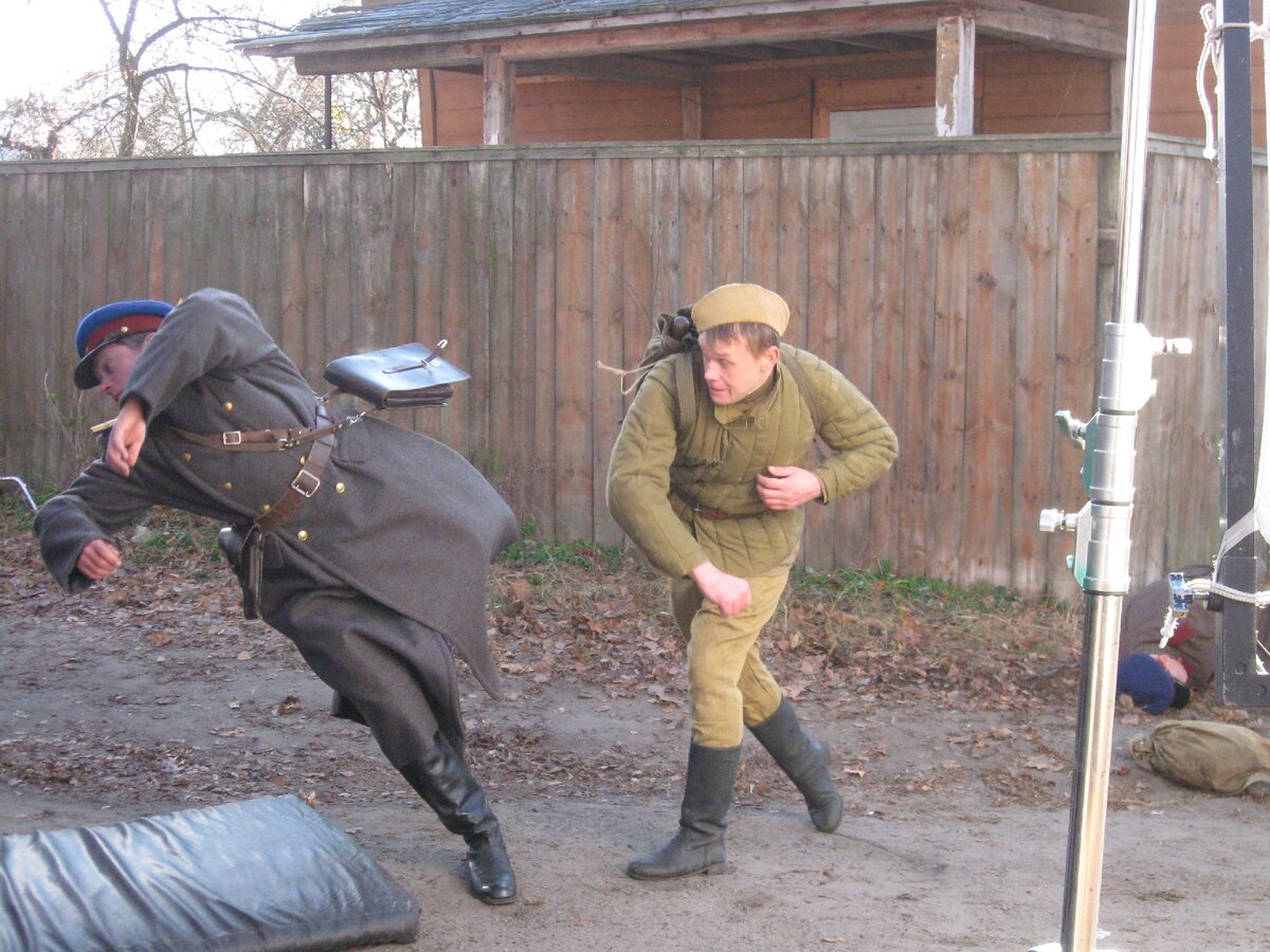 Кадр со съемочной площадки фильма.  