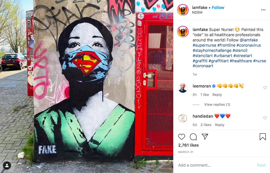 Новая работа голландского стрит-арт художника Fake на севере Амстердама