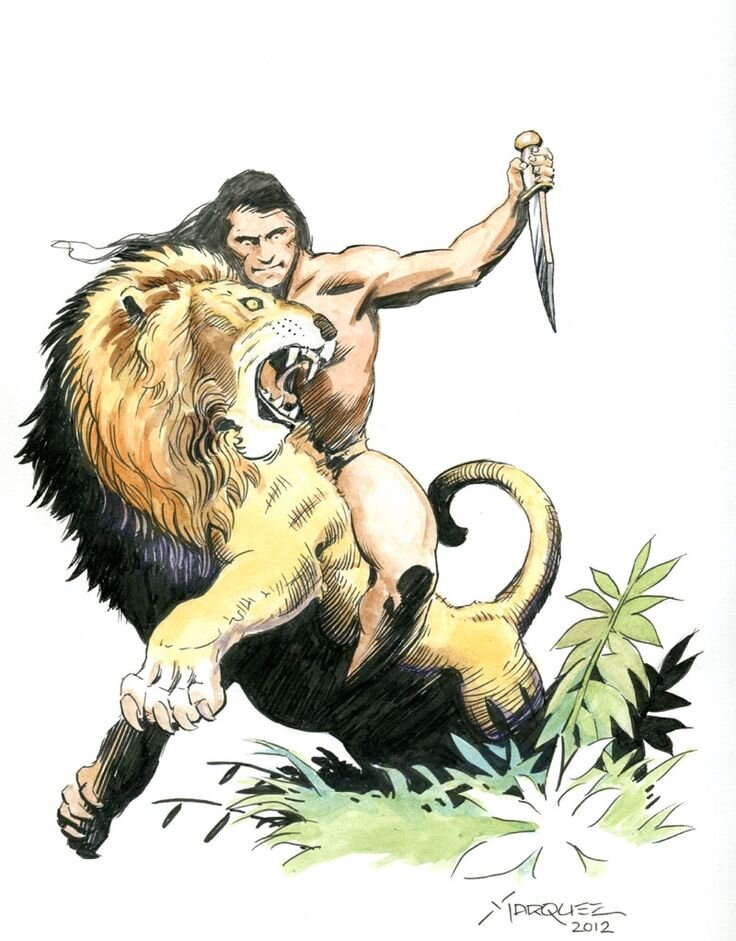 DON MARQUEZ original art, TARZAN, LORD of the JUNGLE, 11 x14 , 2012, Lion Comic Art