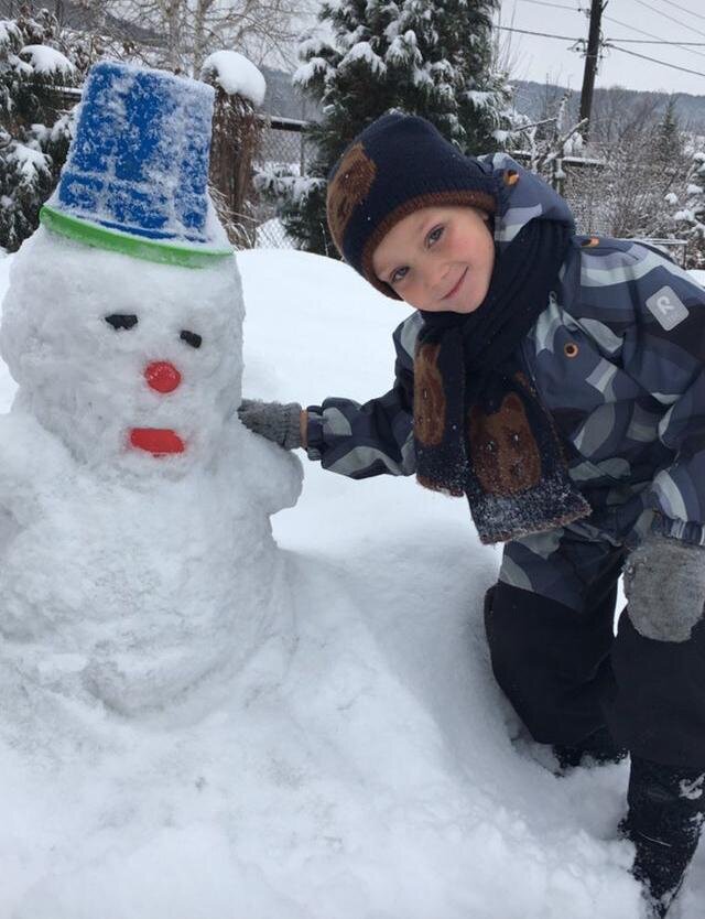 Лепим снеговика