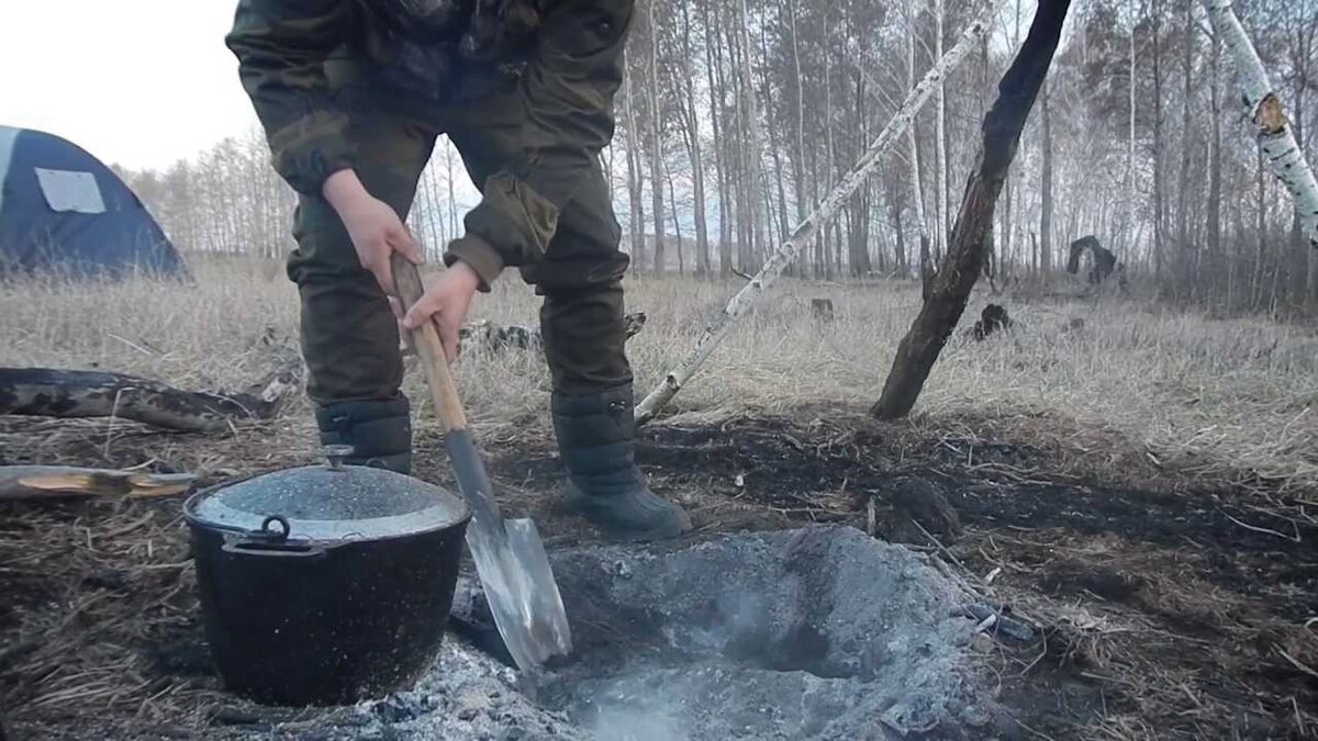Яма для запекания дичи в золе