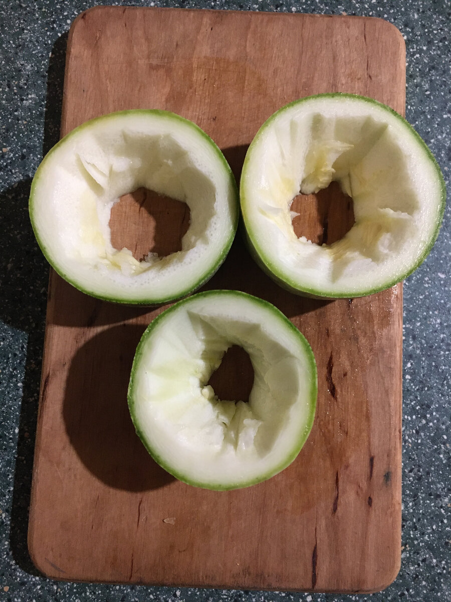 Размер колечек зависит от размера кабачка