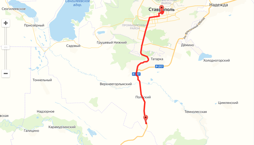 Маршрут проезда к горе Стрижамент на карте