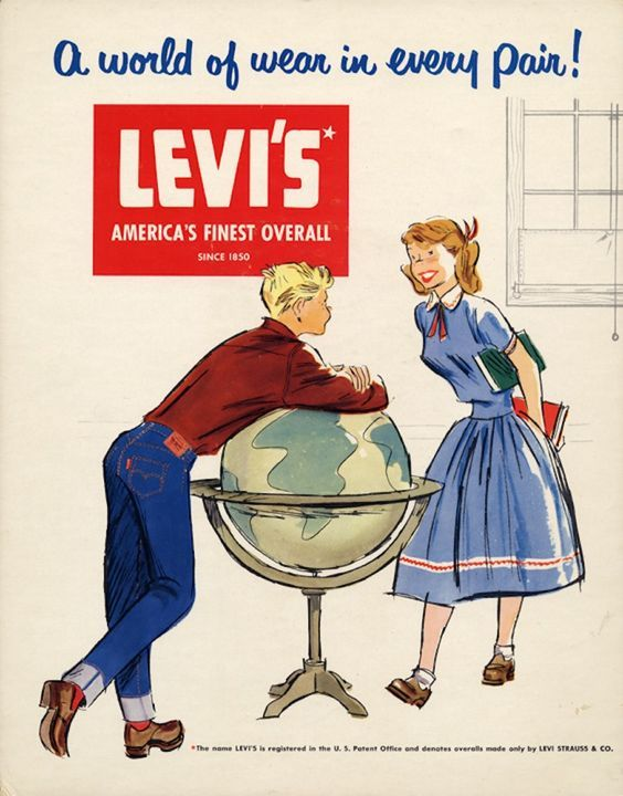 Реклама джинсов марки Levi's, 1949 г.