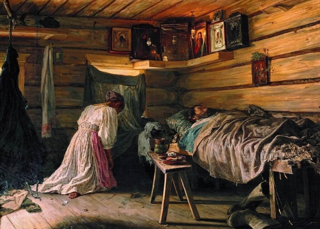 «Больной муж», Василий Максимов, 1881 год
