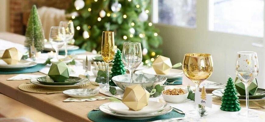 Пример сервировки новогоднего стола, dom-isemya.ru