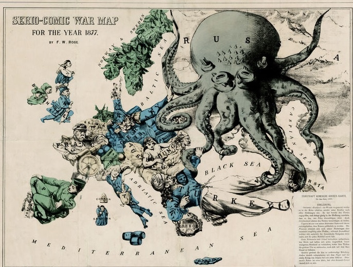 Английская карта-карикатура 19 века