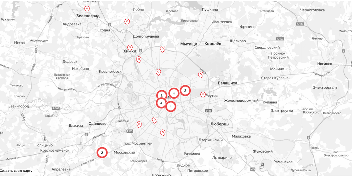 «Му-Му» есть даже за МКАДом, поэтому можно не мелочиться, построить большой маршрут и показать группе как можно больше интересных мест